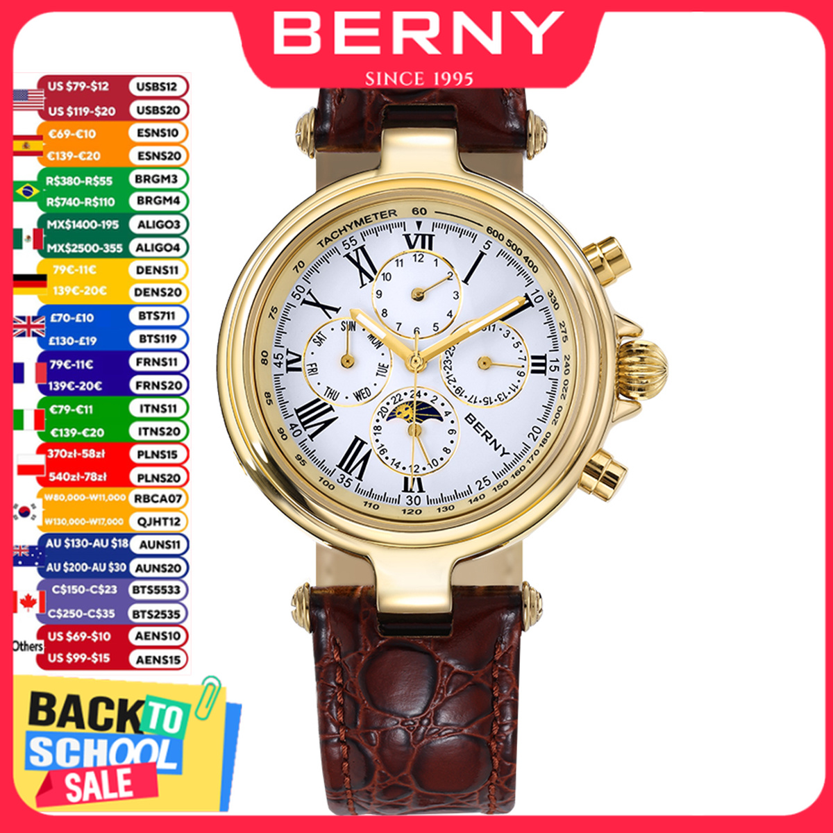 Seiko Watch Prospex - BERNY Orologio da uomo automatico retrò