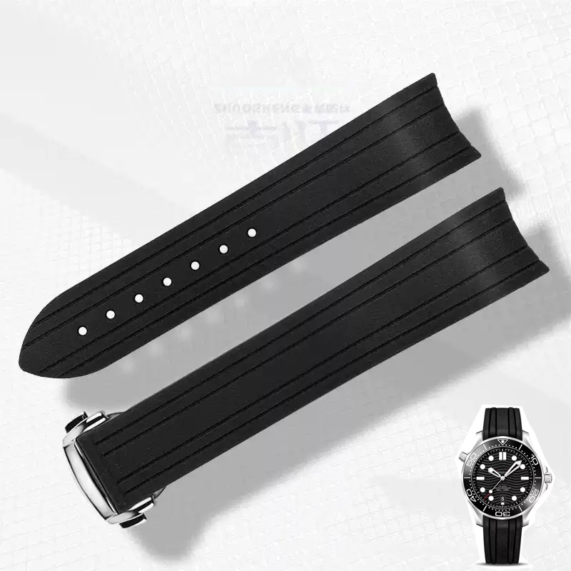 Omega Watch Seamaster - Cinturino in gomma siliconica con estremità