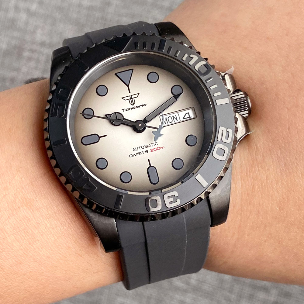 Rubber Strap Diver - Tandorio 200M impermeabile NH36A Vintage quadrante